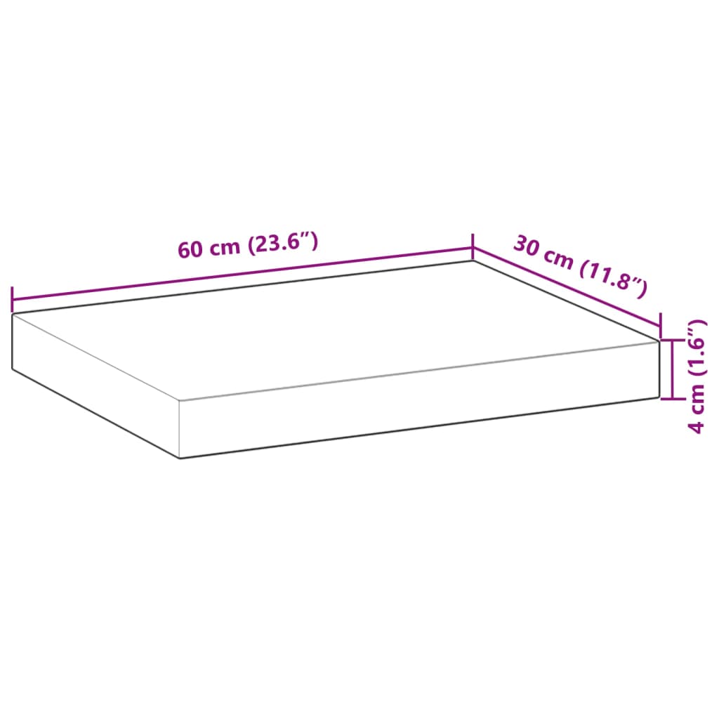 vidaXL 3 db olajbevonatú tömör akácfa függőpolc 60 x 20 x 4 cm