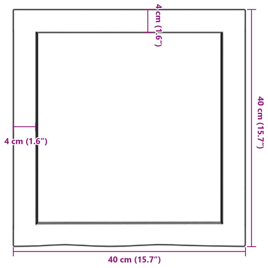 vidaXL világosbarna kezelt tömör fa fürdőszobai pult 40x40x(2-6) cm