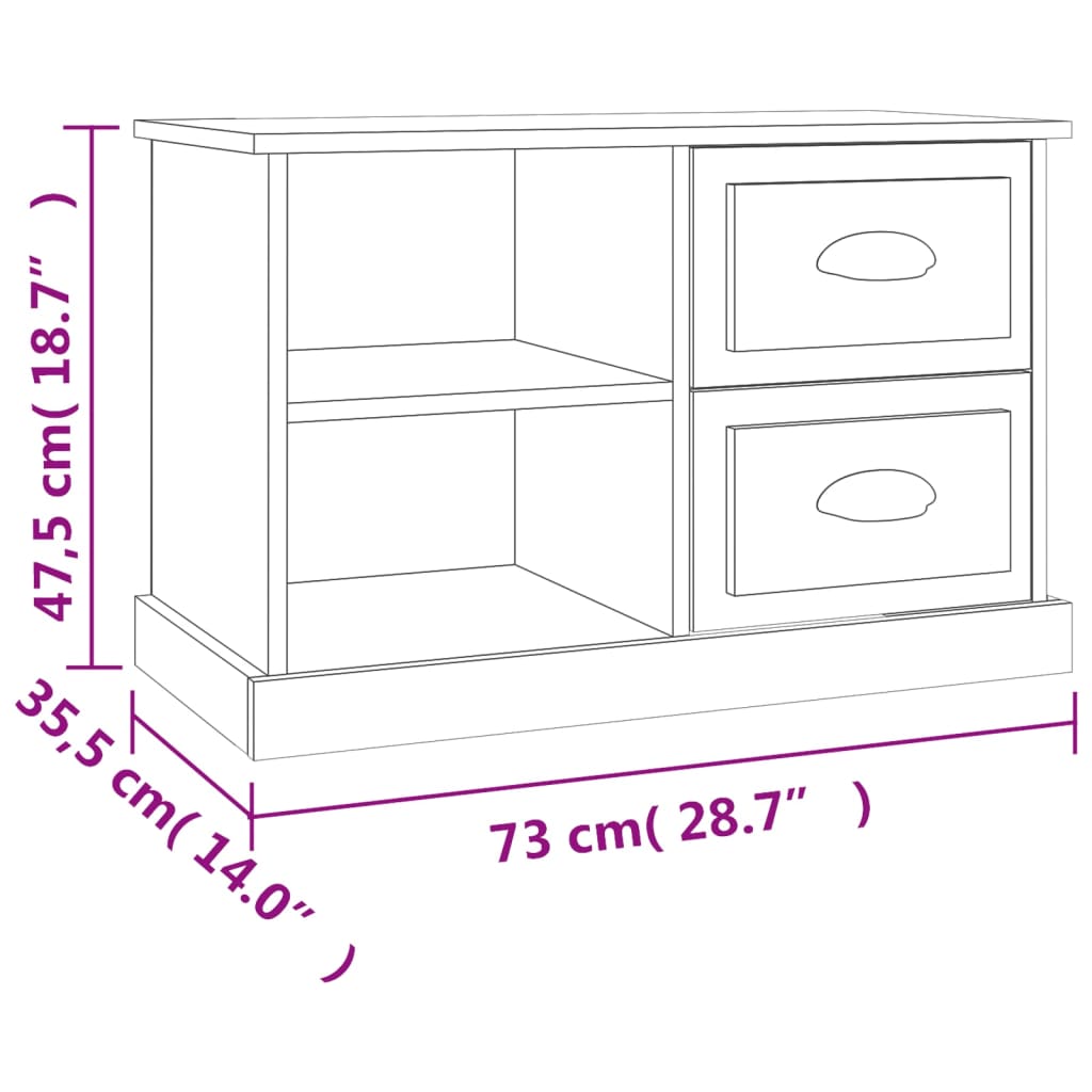 vidaXL betonszürke szerelt fa TV-szekrény 73x35,5x47,5 cm