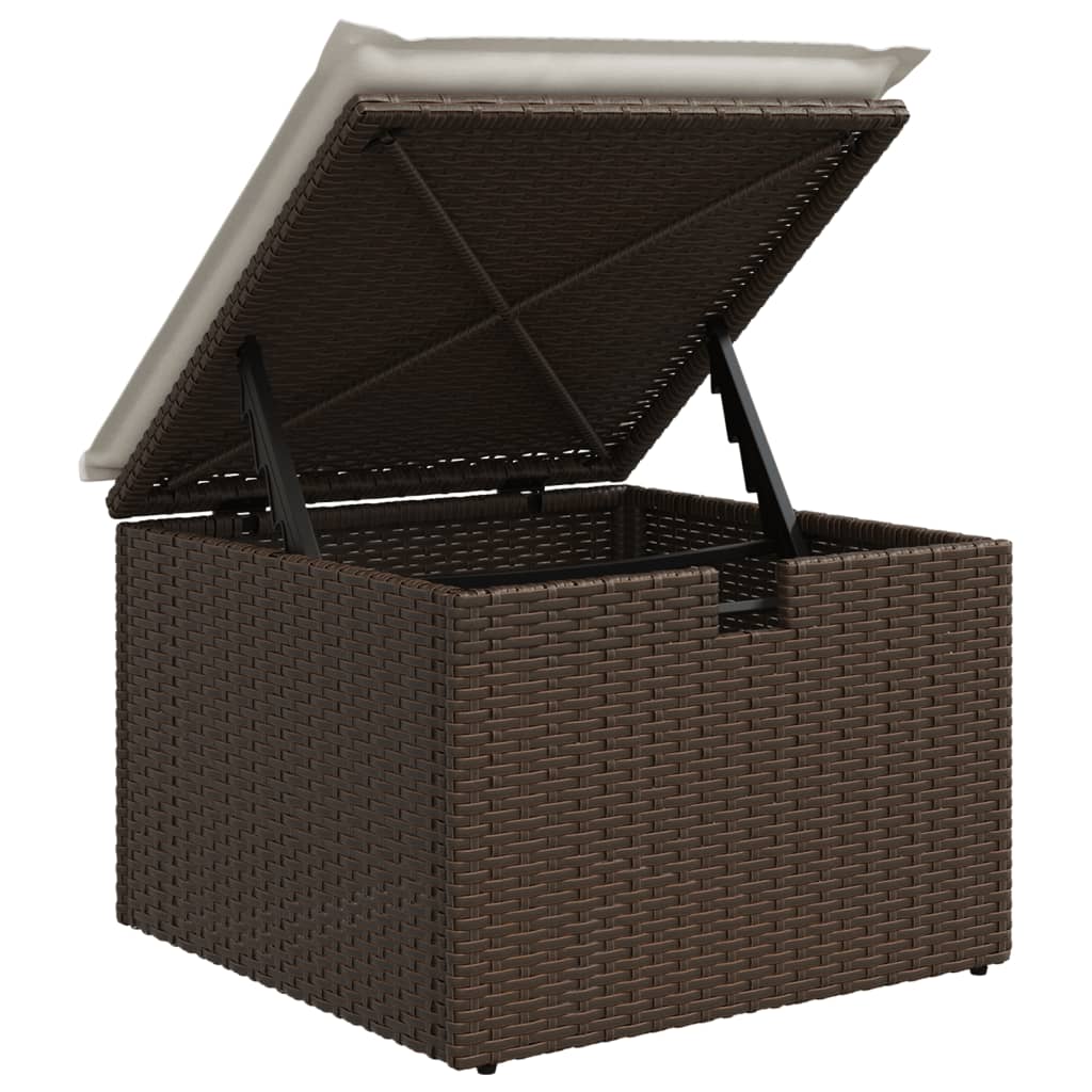 vidaXL barna polyrattan kerti szék párnával 55 x 55 x 37 cm