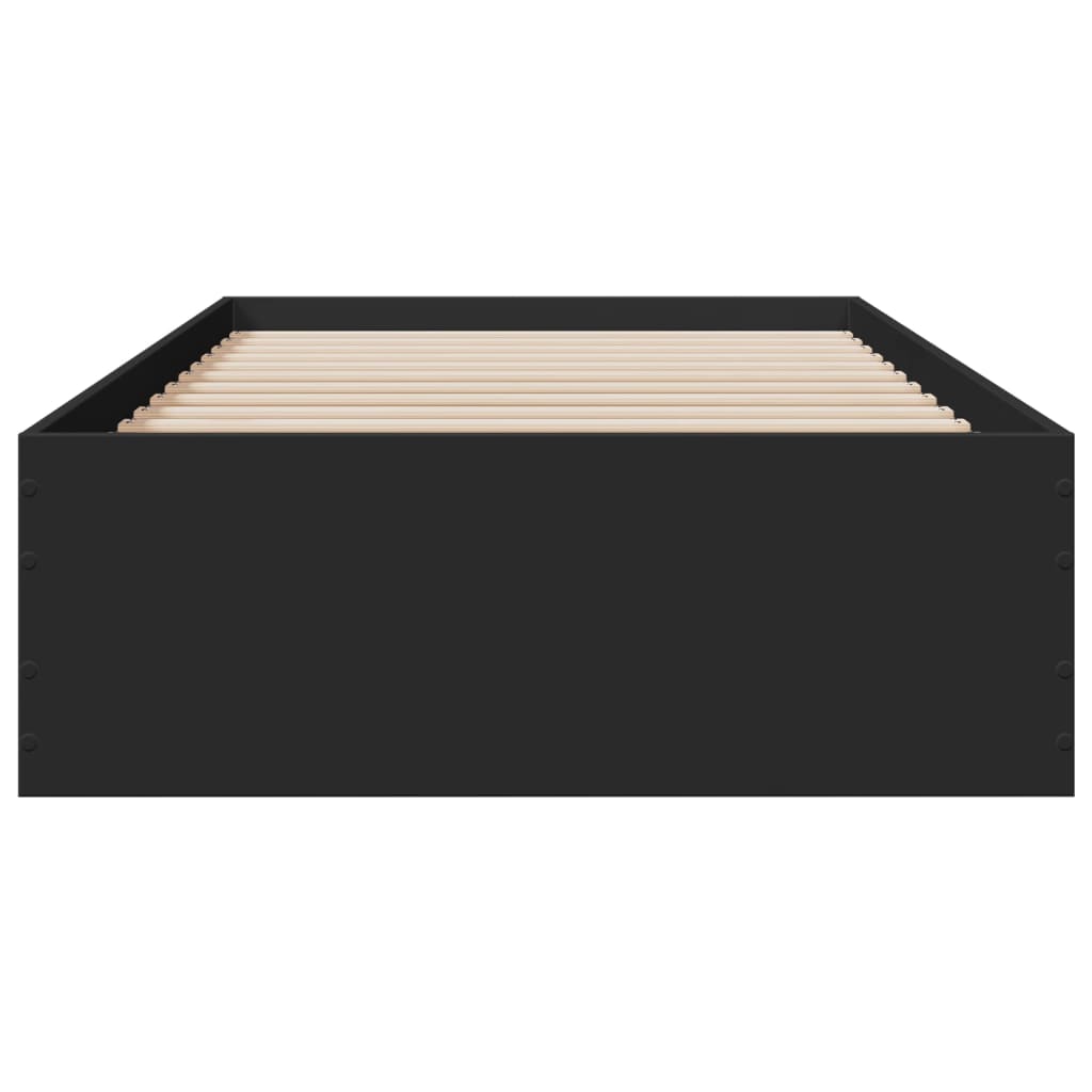 vidaXL fekete szerelt fa ágykeret 200 x 200 cm