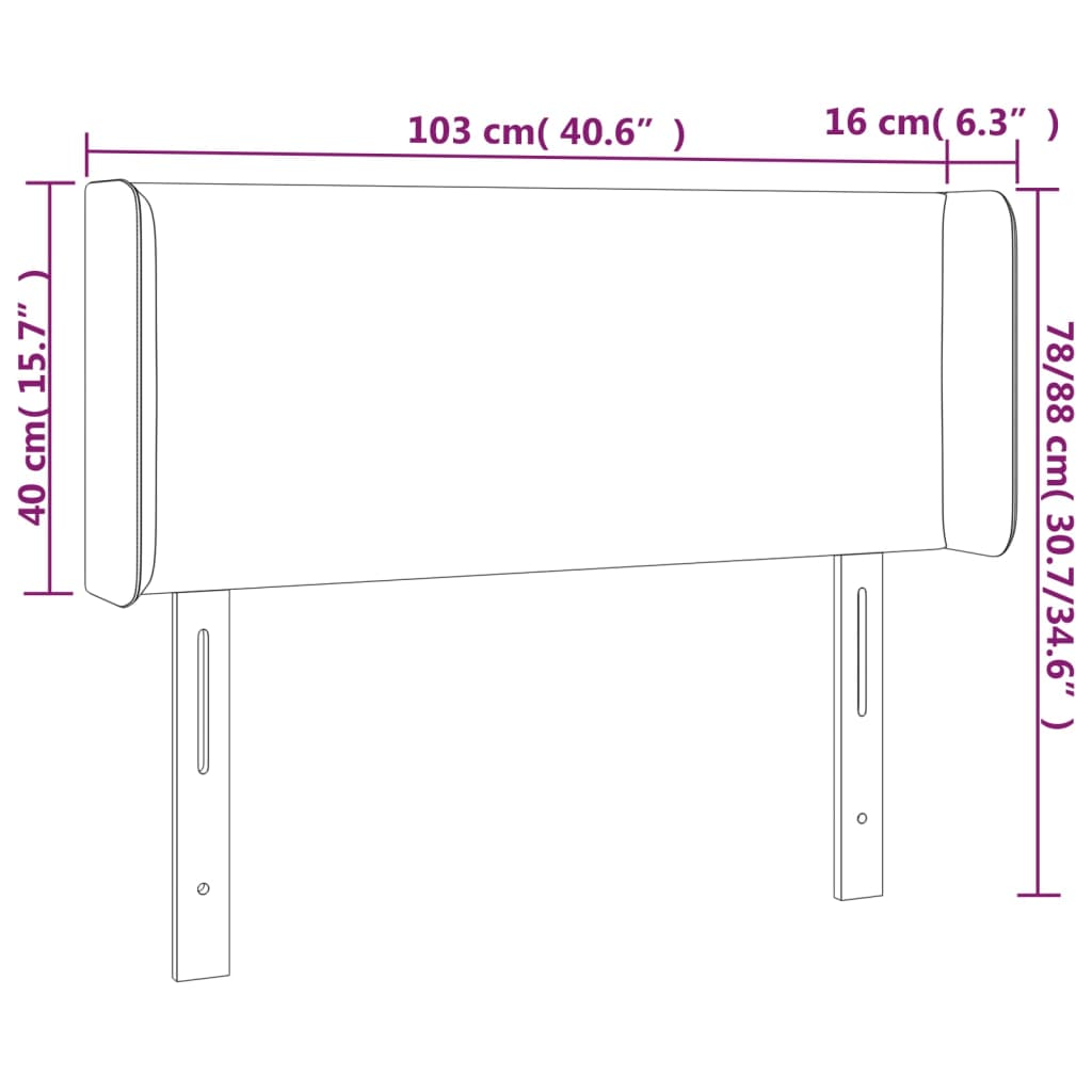 vidaXL cappuccino színű műbőr LED-es fejtámla 103x16x78/88 cm