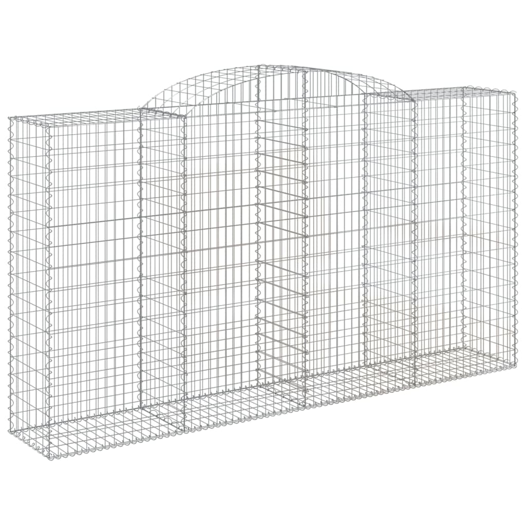 vidaXL 3 db íves horganyzott vas gabion kosár 300x50x160/180 cm