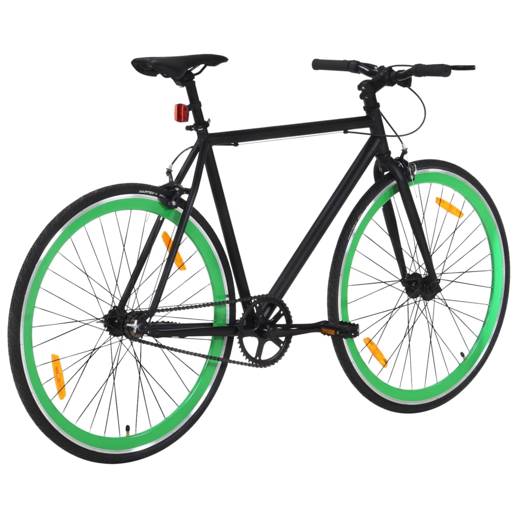 vidaXL fekete és zöld örökhajtós kerékpár 700c 55 cm