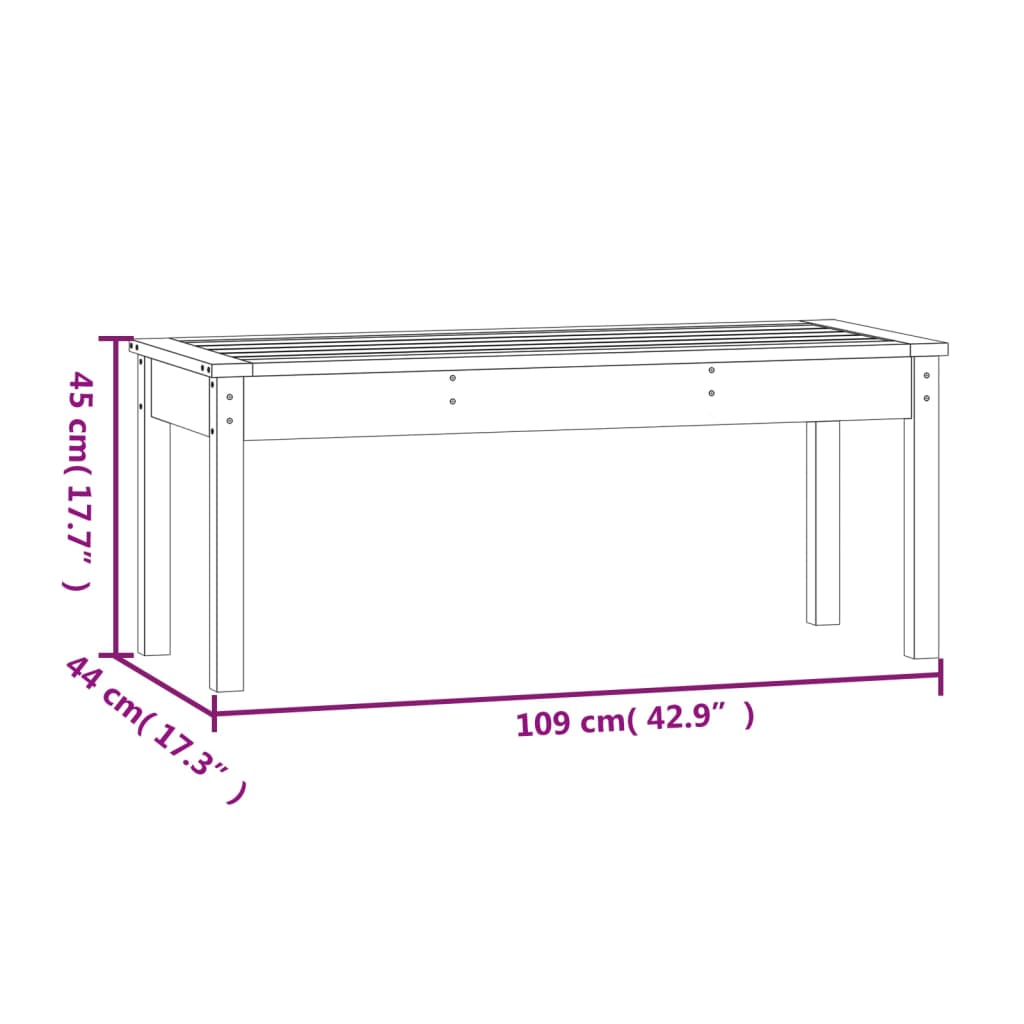 vidaXL tömör duglászfenyő kerti pad 109x44x45 cm