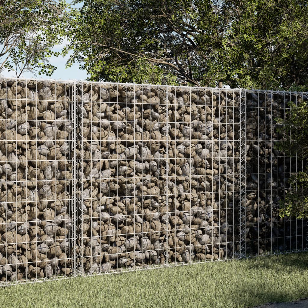 vidaXL horganyzott vas gabion kosár fedéllel 150 x 100 x 100 cm