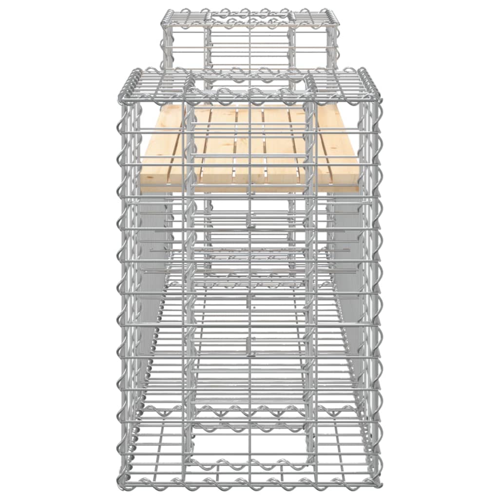 vidaXL tömör fenyőfa gabion kerti pad 183x41x60,5 cm