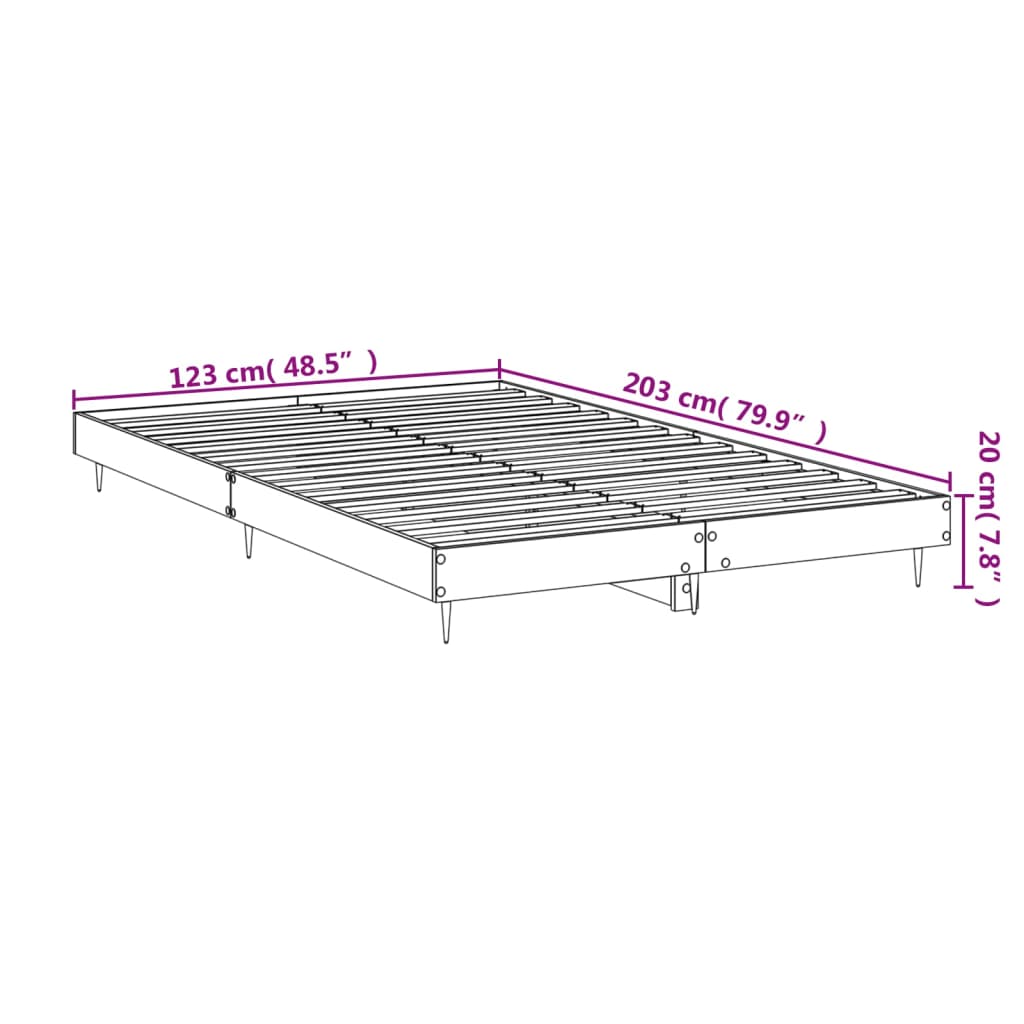 vidaXL barna tölgy színű szerelt fa ágykeret matrac nélkül 120x200 cm