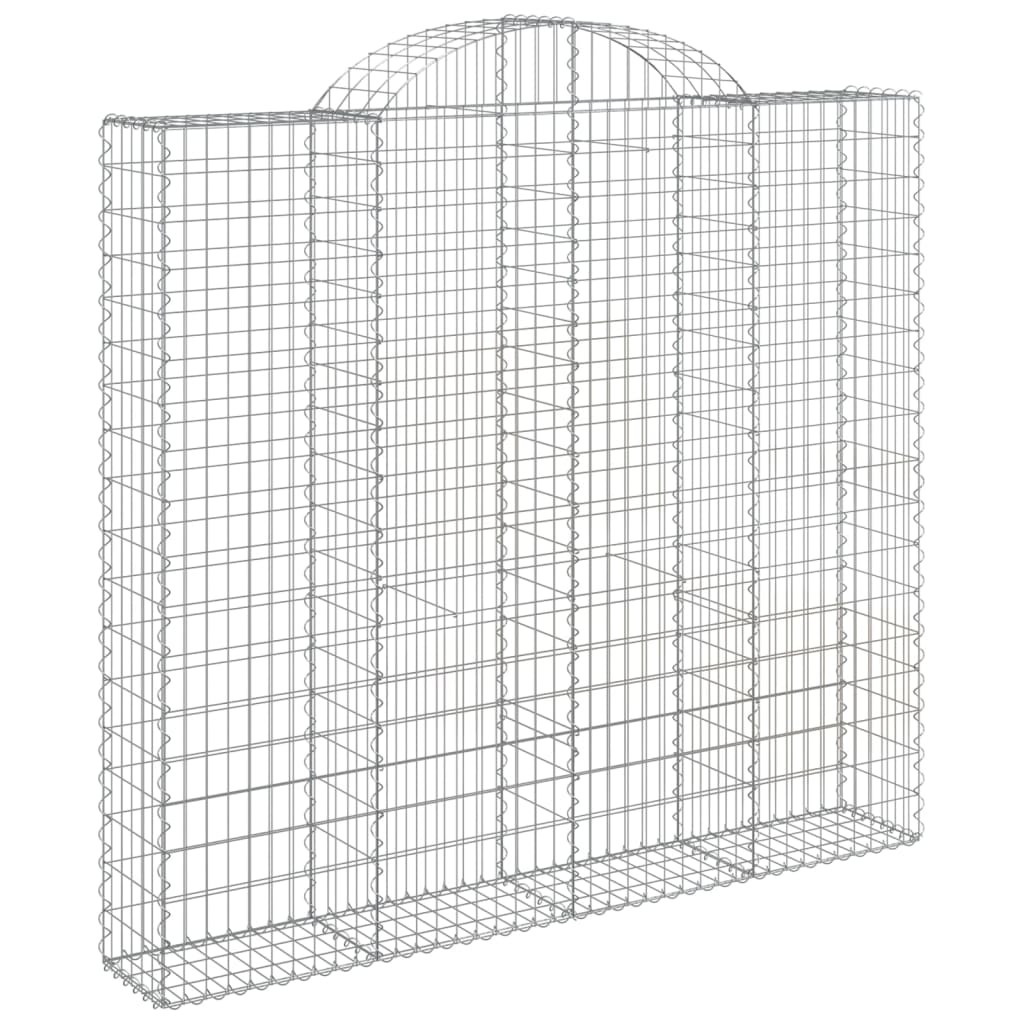 vidaXL 2 db íves horganyzott vas gabion kosár 200x50x180/200 cm