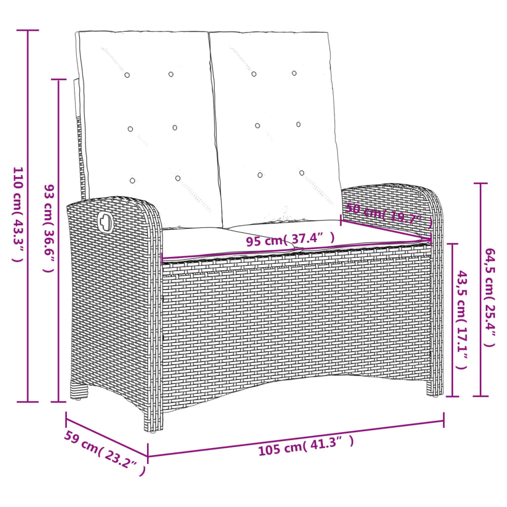 vidaXL 4 részes fekete polyrattan kerti étkezőszett párnákkal