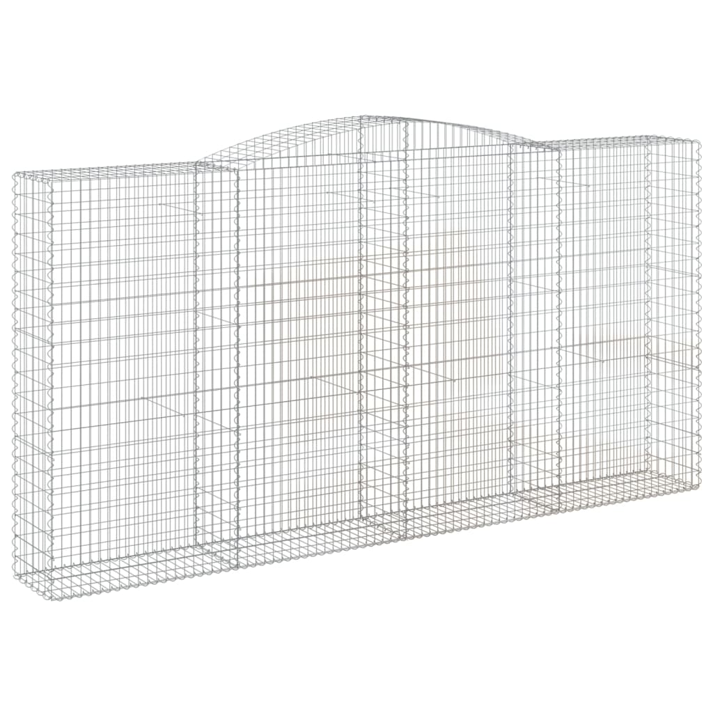 vidaXL 6 db íves horganyzott vas gabion kosár 400x50x200/220 cm