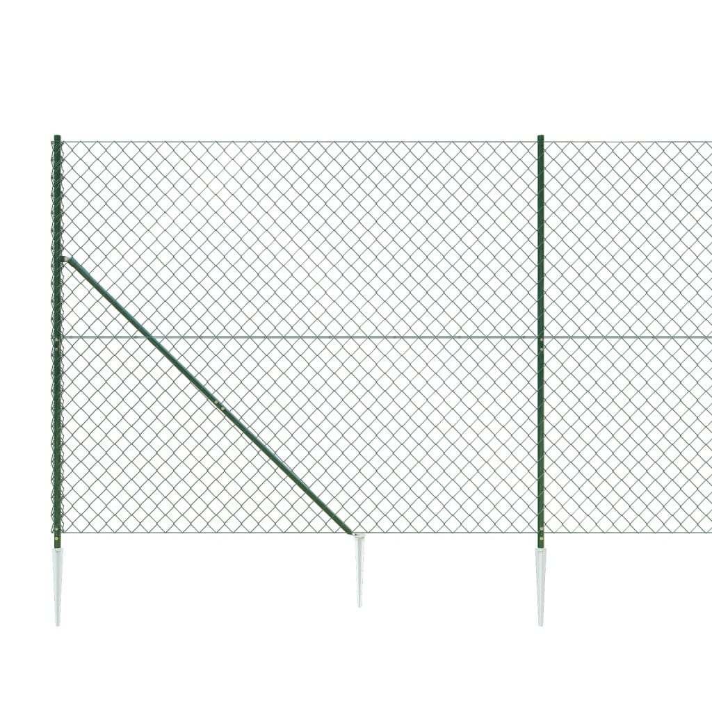 vidaXL zöld drótkerítés cövekekkel 2 x 25 m