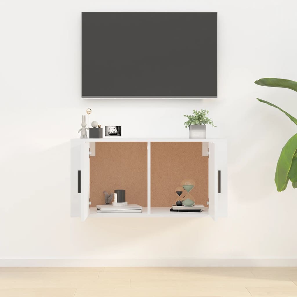 vidaXL magasfényű fehér fali TV-szekrény 80 x 34,5 x 40 cm