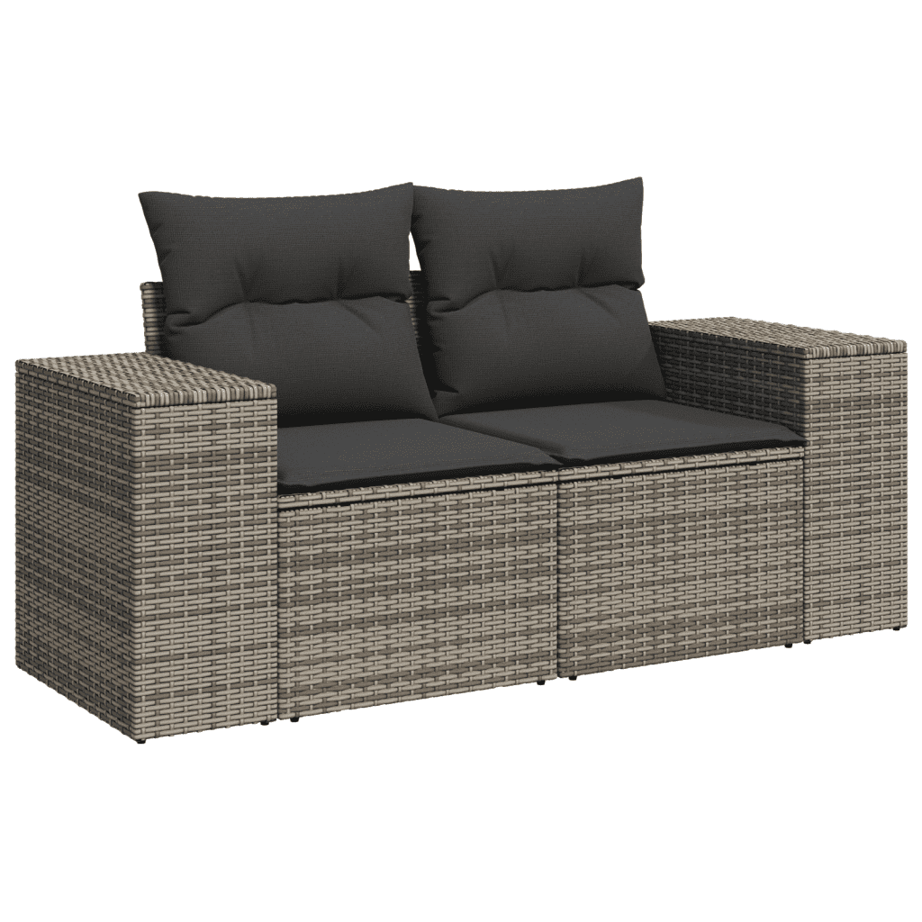 vidaXL 10 részes szürke polyrattan kerti ülőgarnitúra párnákkal