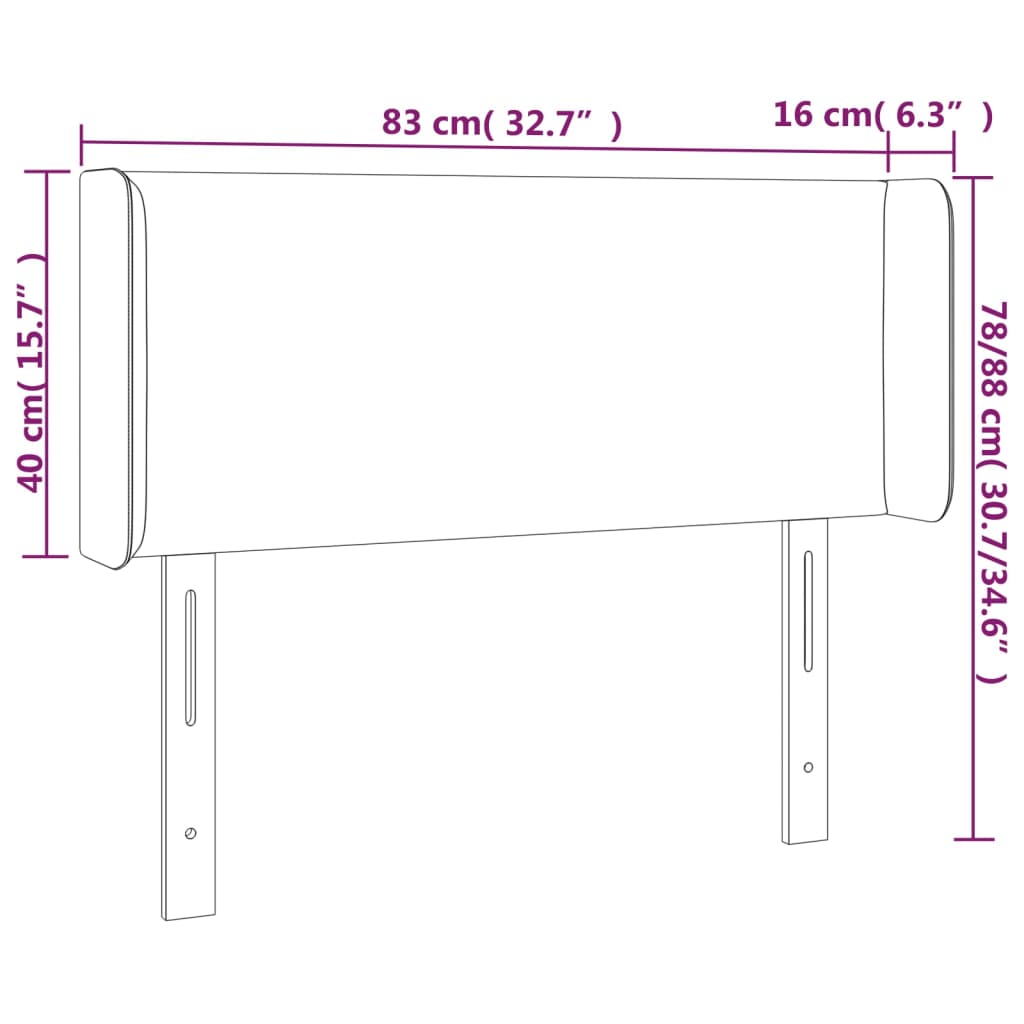 vidaXL világosszürke bársony LED-es fejtámla 83 x 16 x 78/88 cm