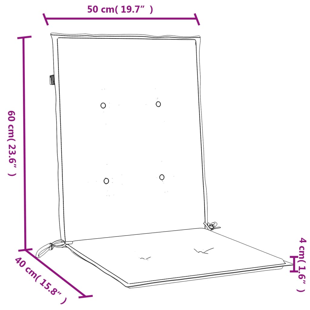 vidaXL 2 db melange piros szövet háttámlás székpárna 100x50x4 cm