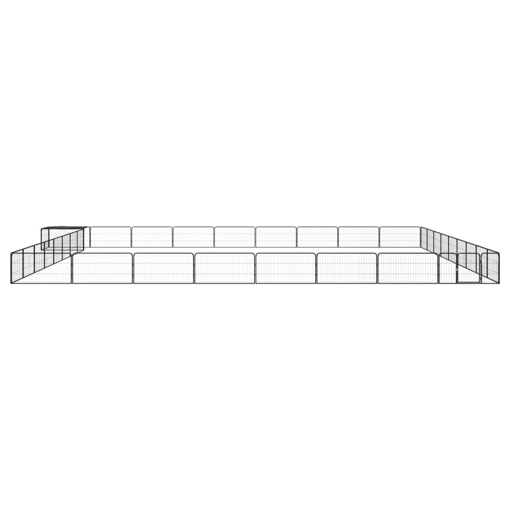 vidaXL 36-paneles fekete porszórt acél kutyakennel 100 x 50 cm