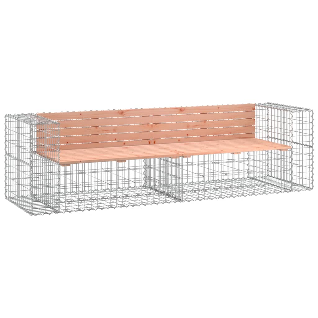 vidaXL tömör duglászfenyő gabion kerti pad 244 x 71 x 65,5 cm