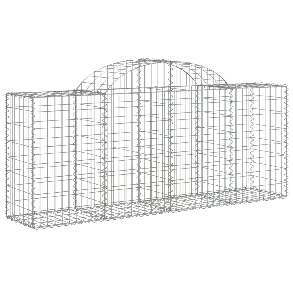 vidaXL 2 db íves horganyzott vas gabion kosár 200x50x80/100 cm