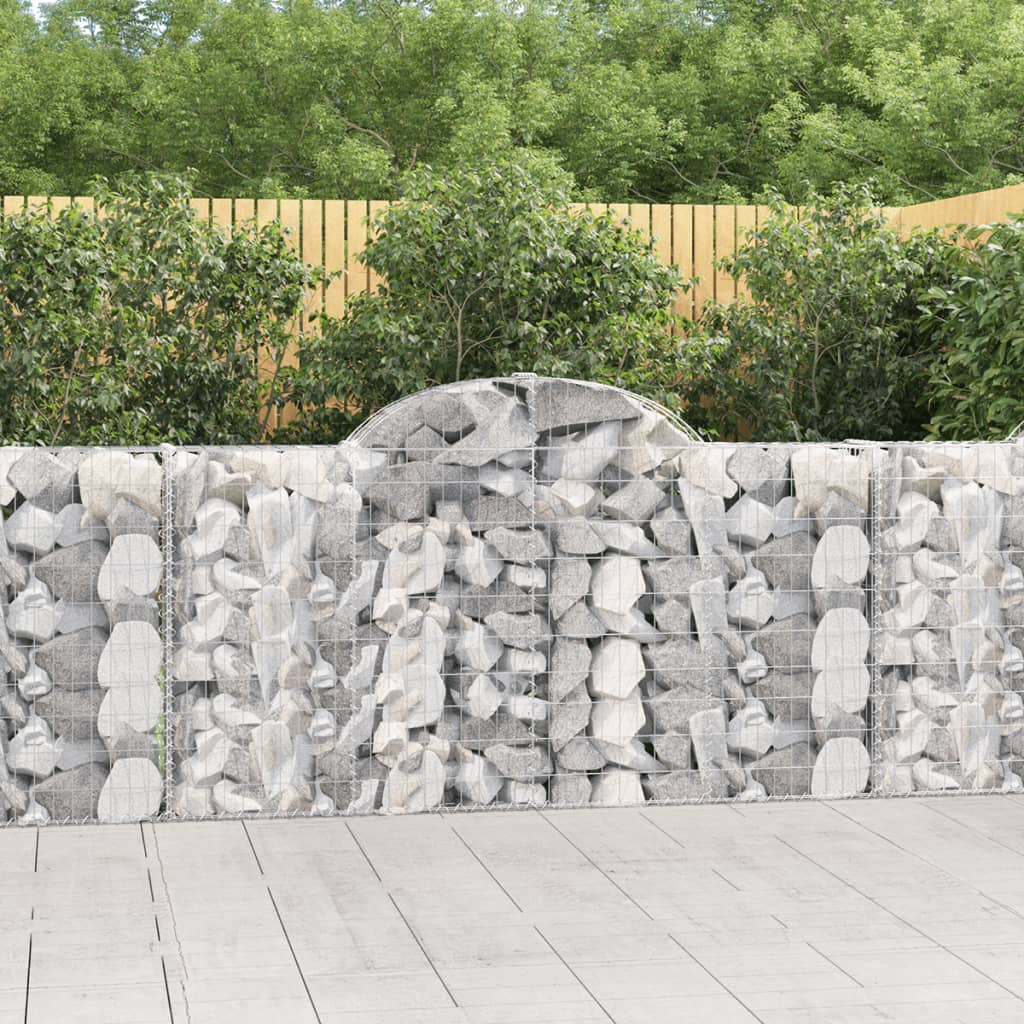 vidaXL 40 db íves horganyzott vas gabion kosár 200x30x100/120 cm