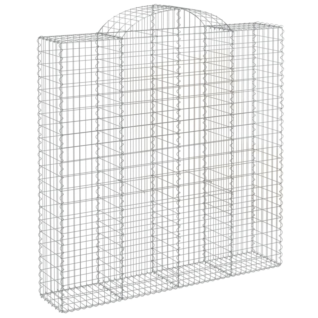 vidaXL 10 db íves horganyzott vas gabion kosár 200x50x200/220 cm