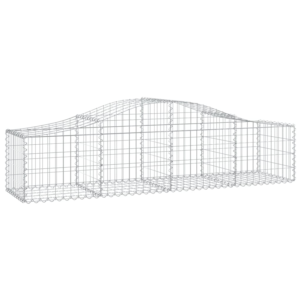 vidaXL 10 db íves horganyzott vas gabion kosár 200x50x40/60 cm