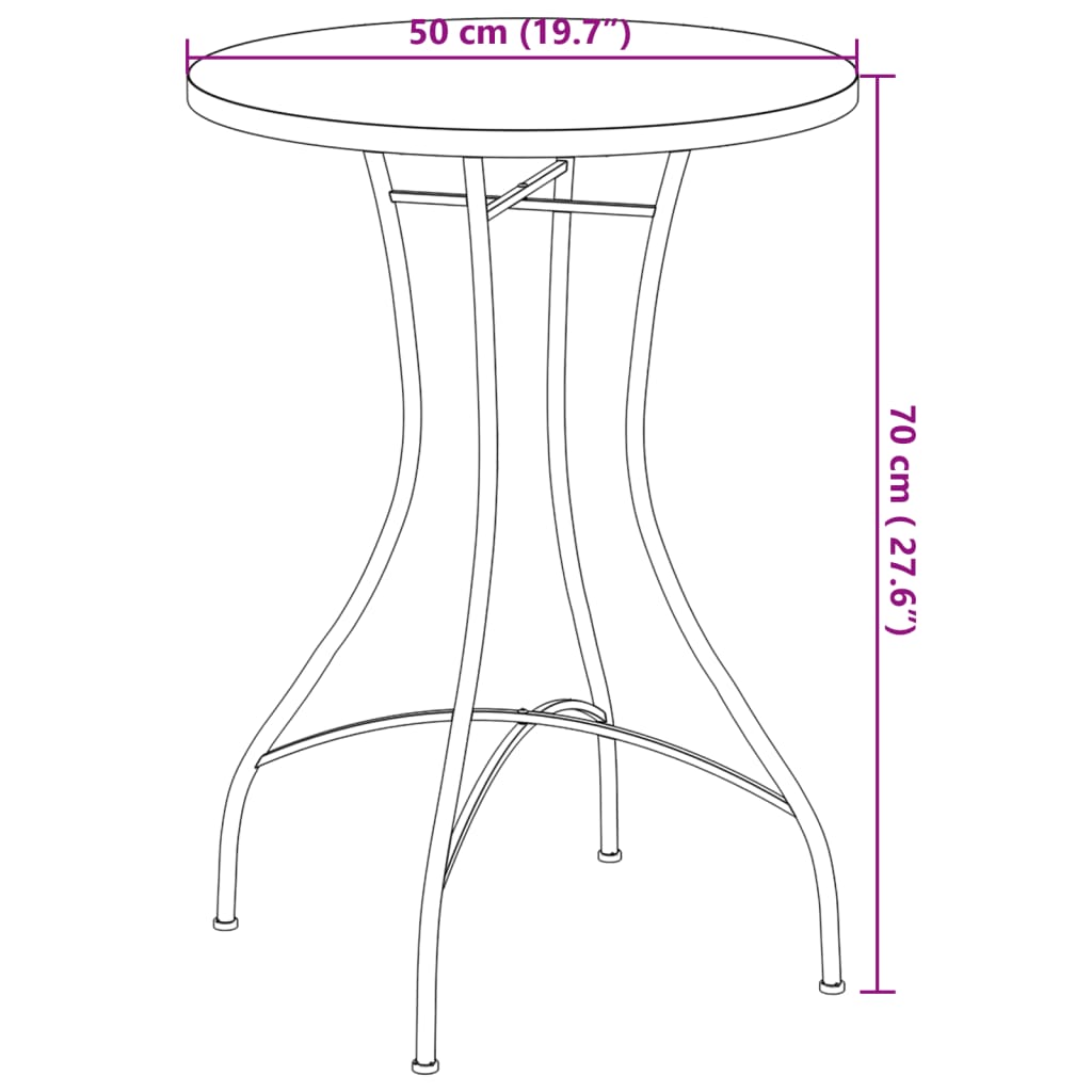 vidaXL kék és fehér kerámia mozaikmintás bisztróasztal Ø50 x 70 cm