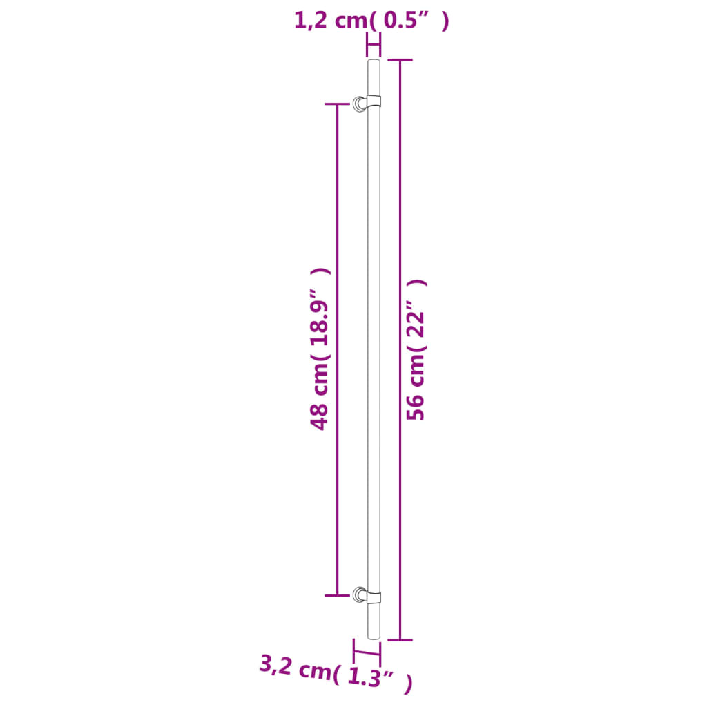 vidaXL 20 db bronz rozsdamentes acél szekrényfogantyú 480 mm