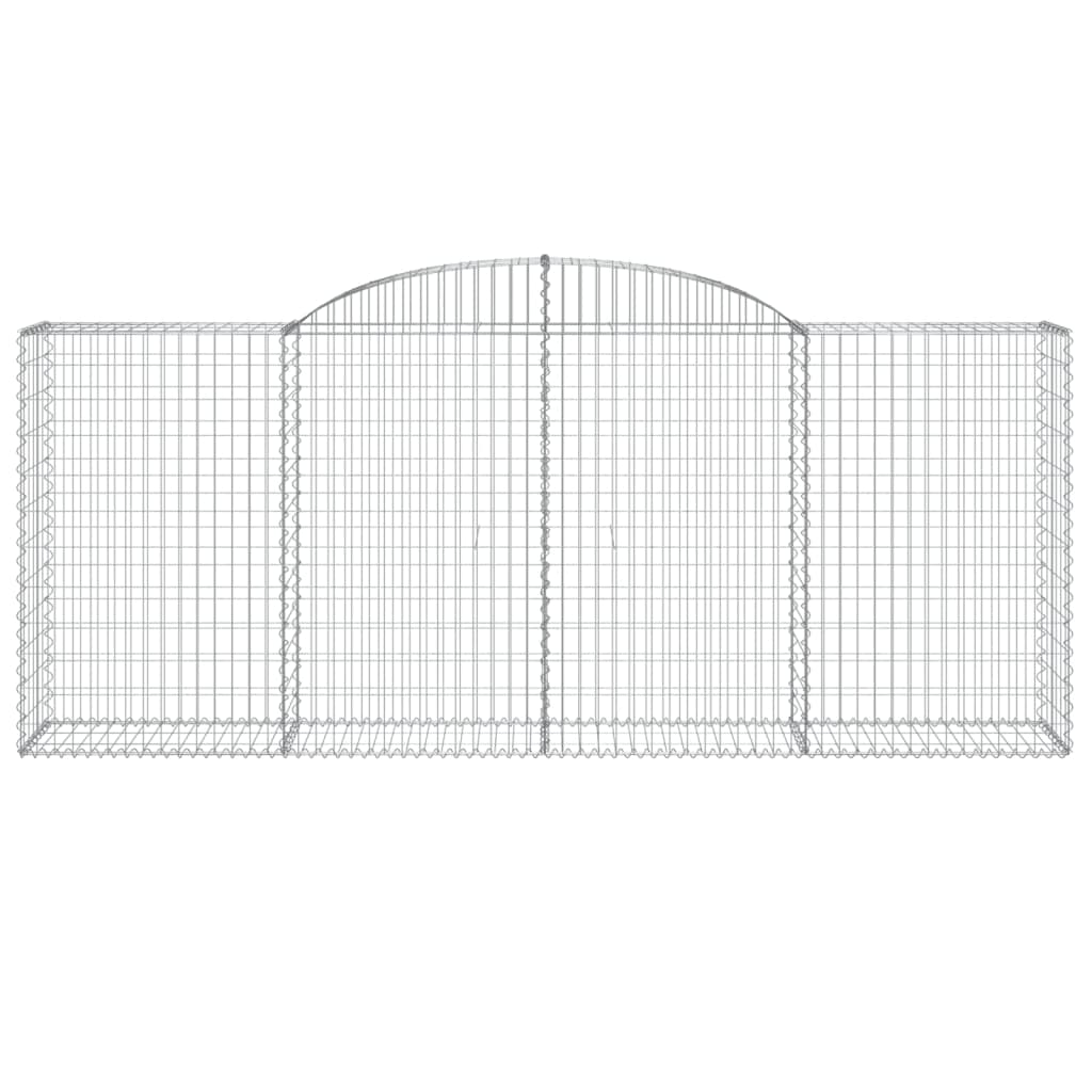 vidaXL 6 db íves horganyzott vas gabion kosár 300x50x120/140 cm