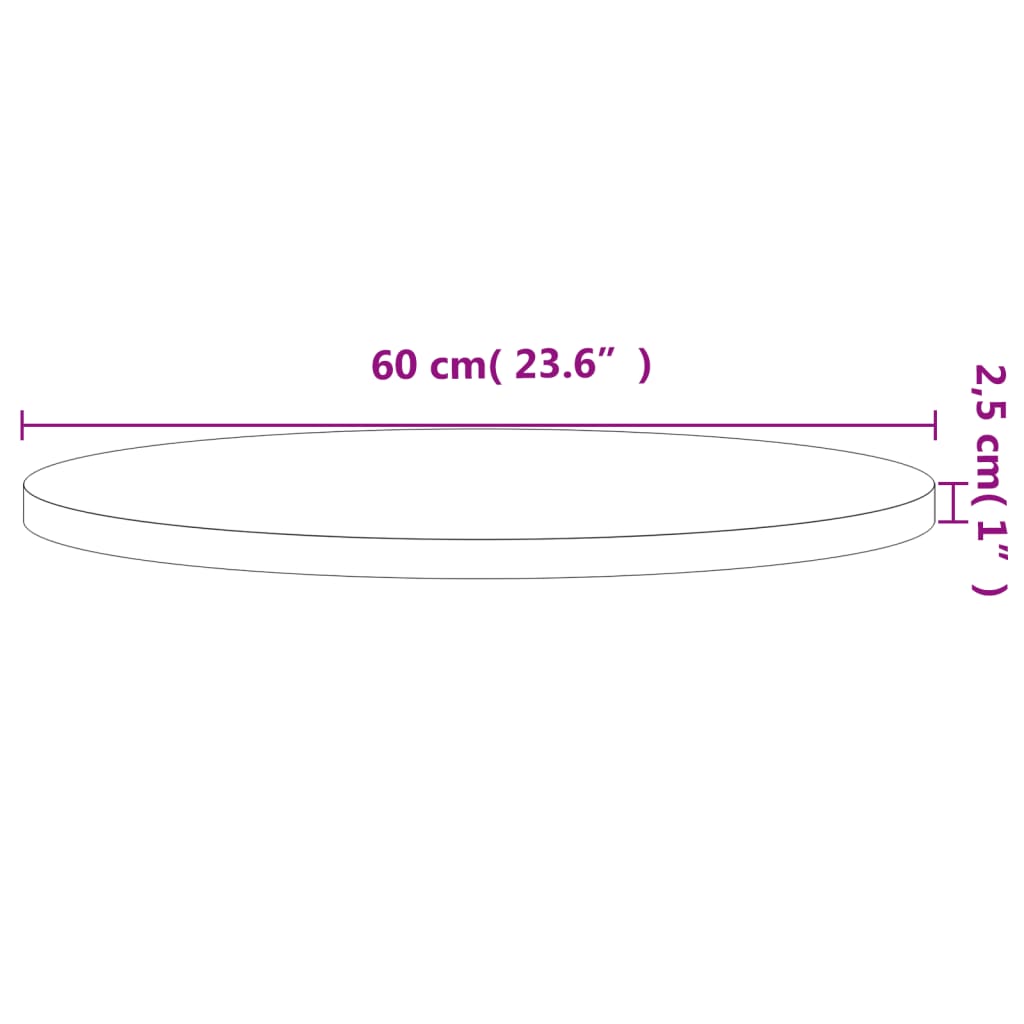 vidaXL tömör bükkfa kerek asztallap Ø60 x 2,5 cm