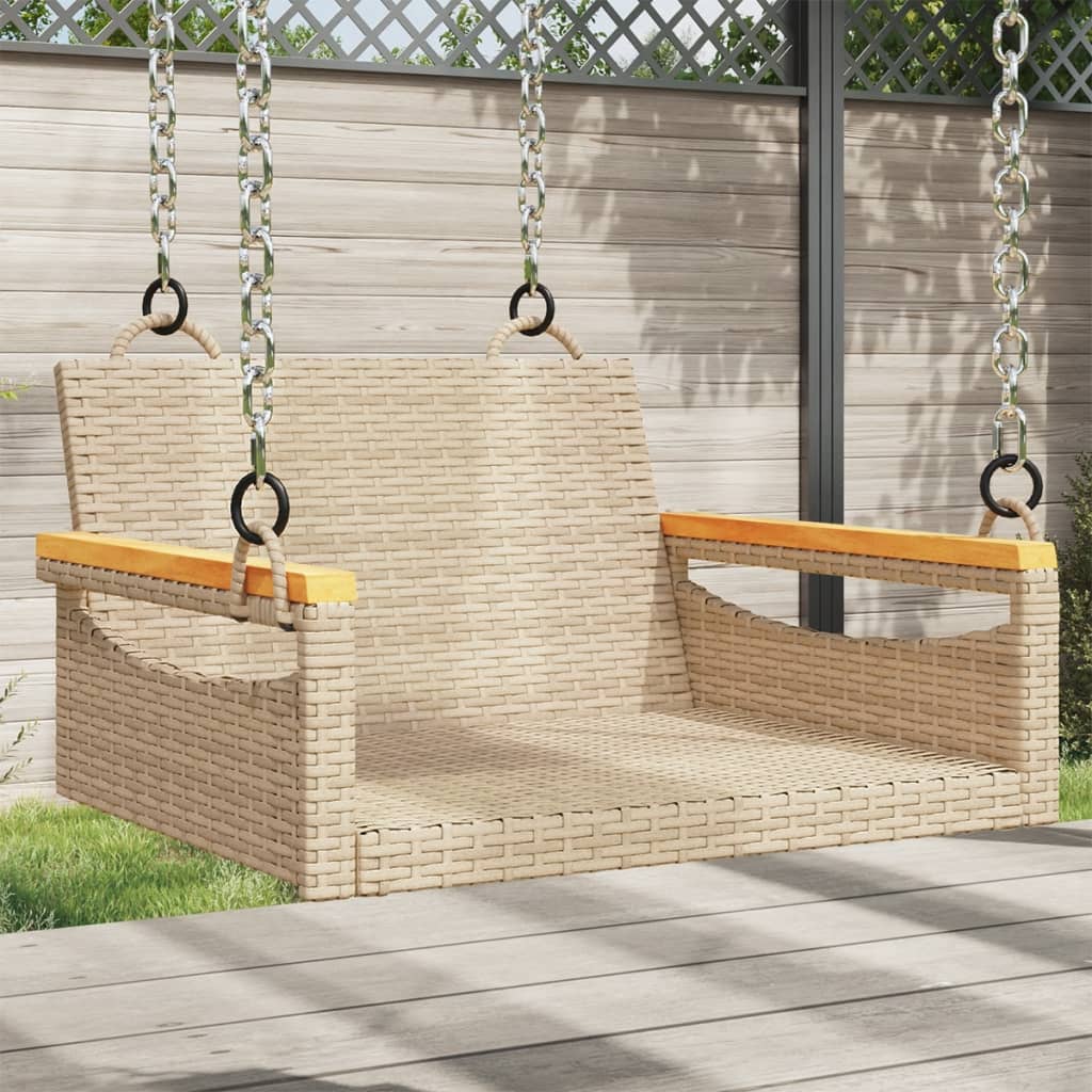 vidaXL bézs polyrattan hintapad 63 x 62 x 40 cm