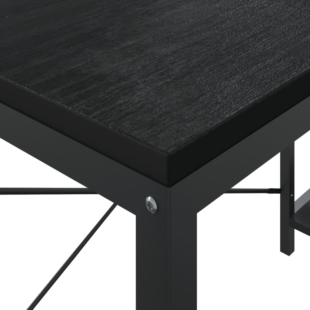 vidaXL fekete szerelt fa számítógépasztal 110 x 72 x 70 cm
