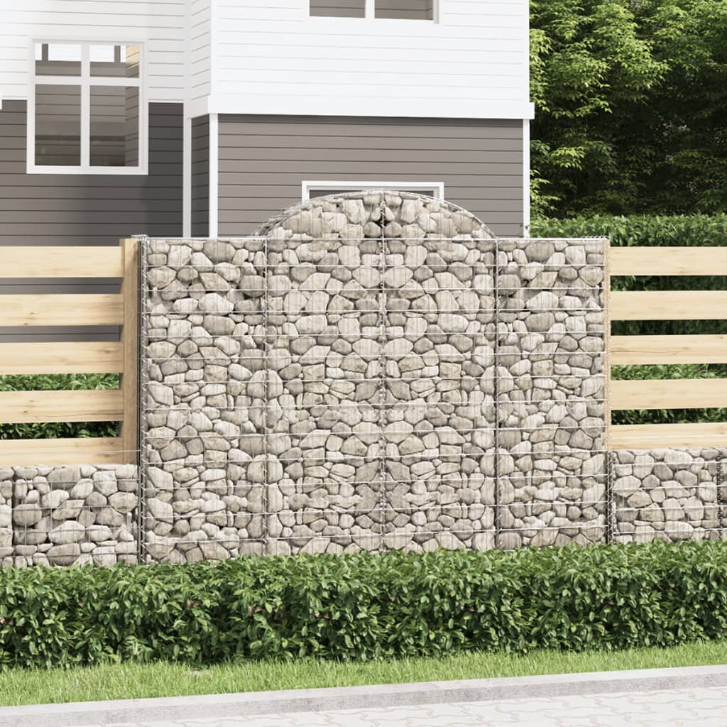 vidaXL 6 db íves horganyzott vas gabion kosár 200x50x160/180 cm