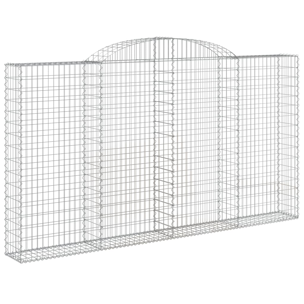 vidaXL 9 db íves horganyzott vas gabion kosár 300x30x160/180 cm