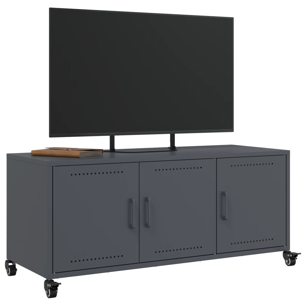 vidaXL antracit hidegen hengerelt acél TV-szekrény 100,5x39x43,5 cm