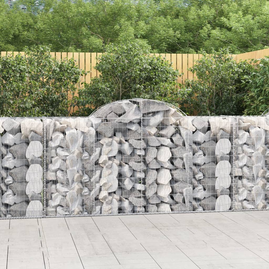 vidaXL 18 db íves horganyzott vas gabion kosár 200x50x100/120 cm