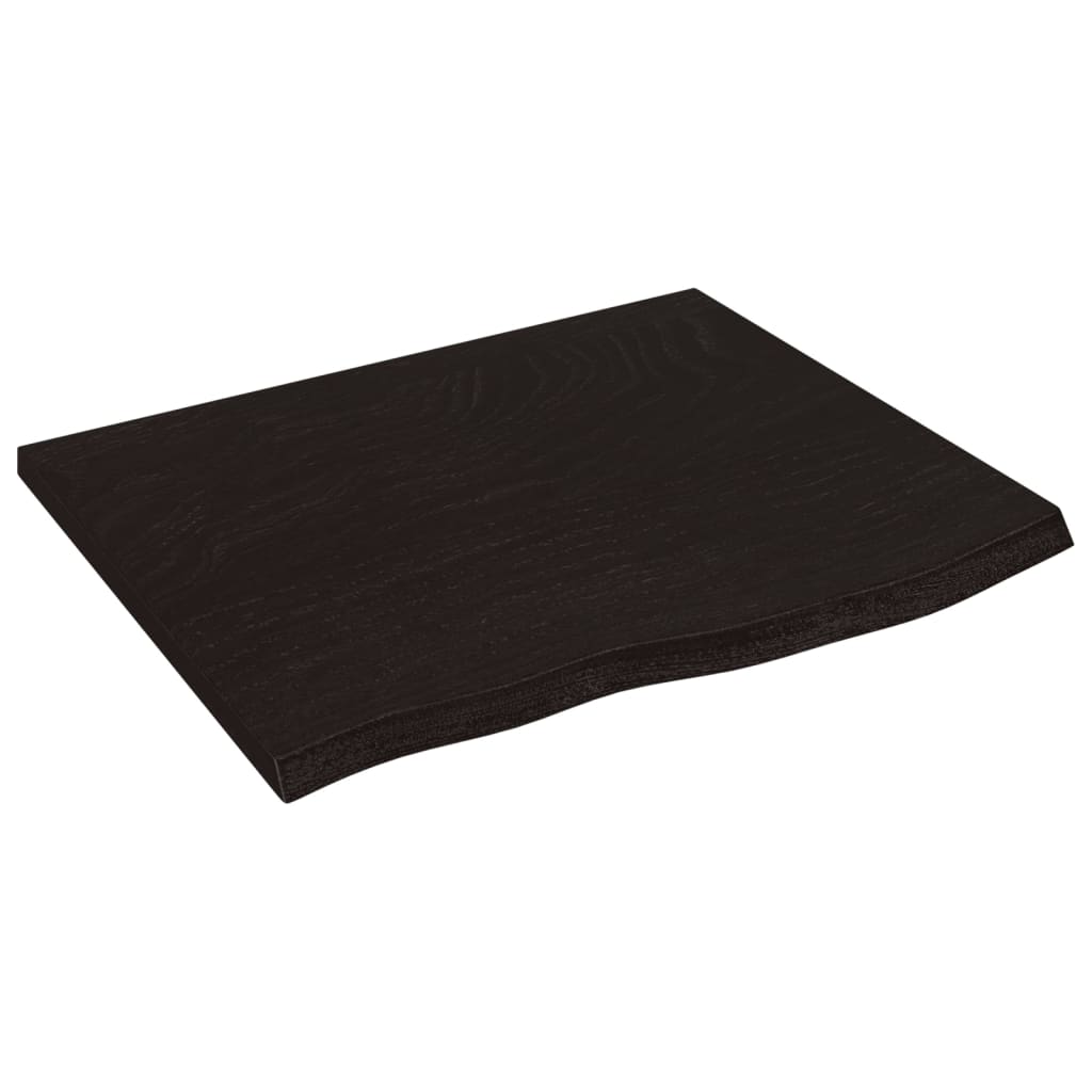 vidaXL sötétbarna kezelt tömör fa fürdőszobai pult 60x50x(2-6) cm