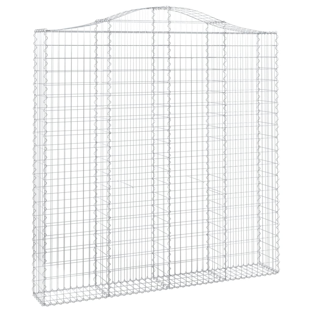 vidaXL 4 db íves horganyzott vas gabion kosár 200x30x200/220 cm