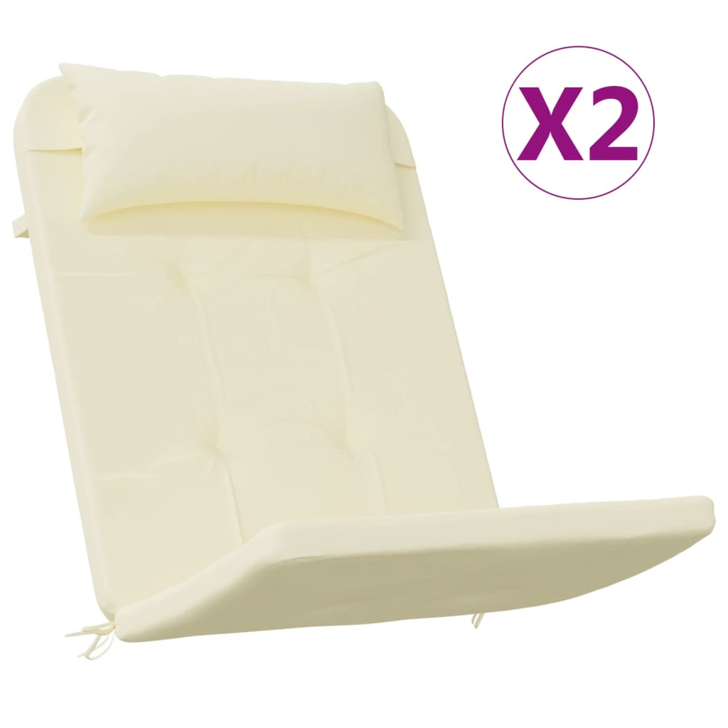 vidaXL 2 db krémszínű oxford-szövet Adirondack-székpárna