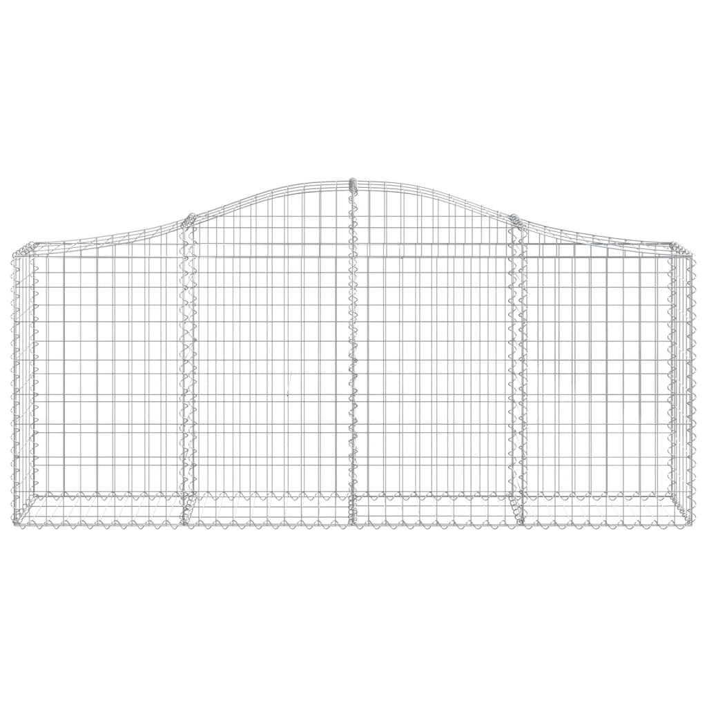 vidaXL 10 db íves horganyzott vas gabion kosár 200x30x80/100 cm