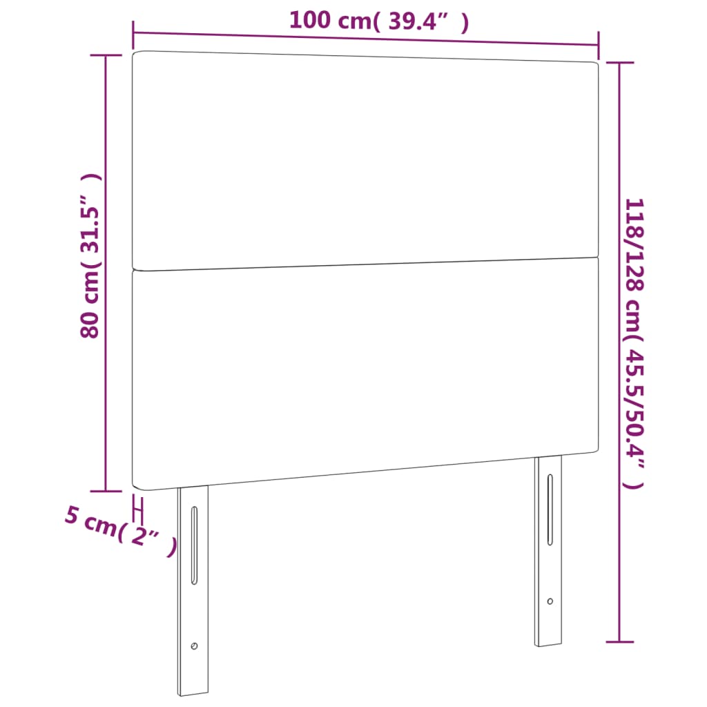 vidaXL 2 db szürke műbőr fejtámla 100x5x78/88 cm