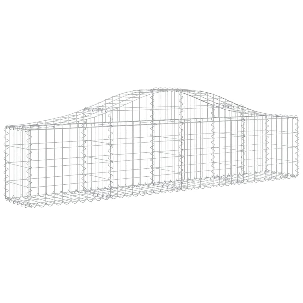 vidaXL 2 db íves horganyzott vas gabion kosár 200x30x40/60 cm