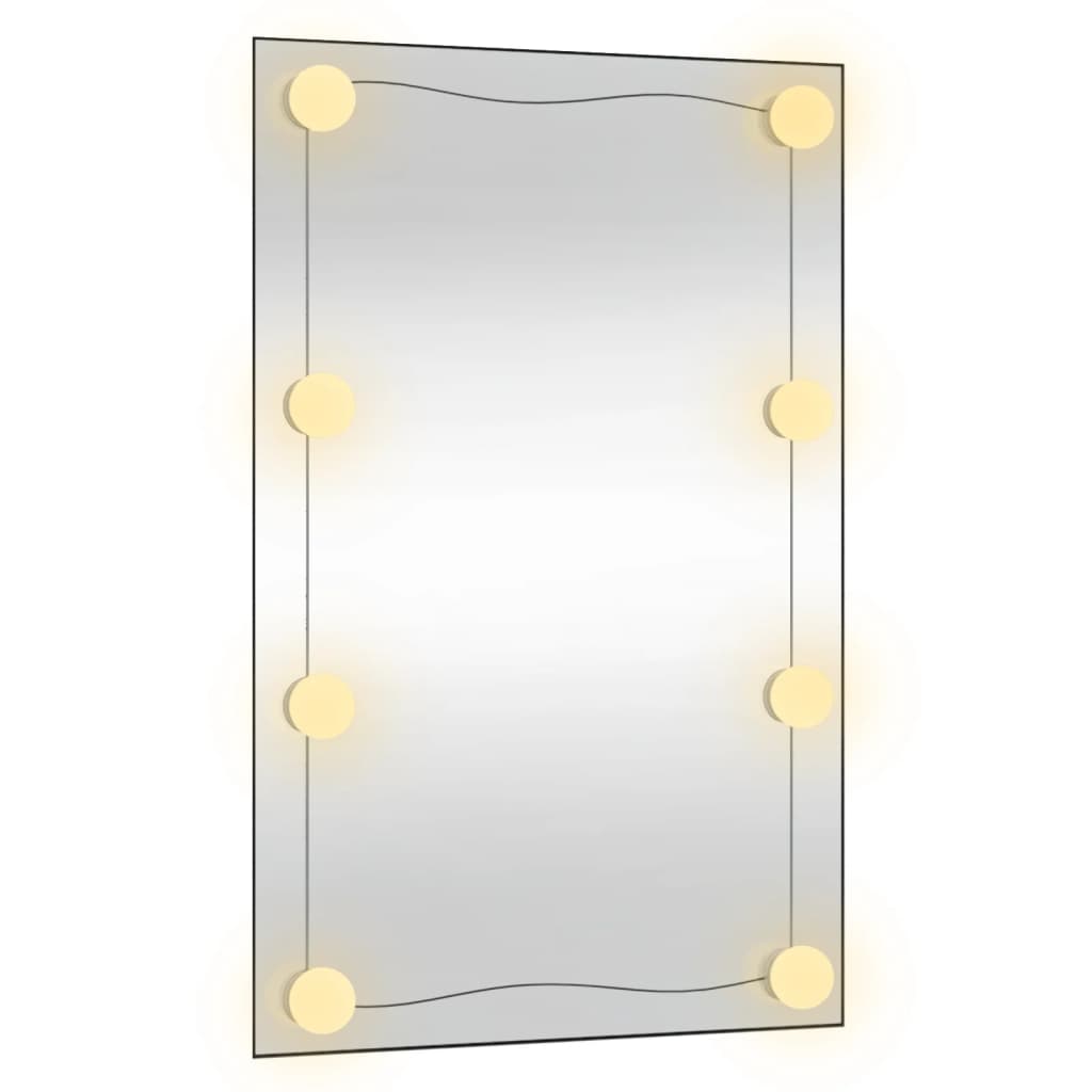 vidaXL téglalap alakú üveg falitükör LED fényekkel 50 x 80 cm