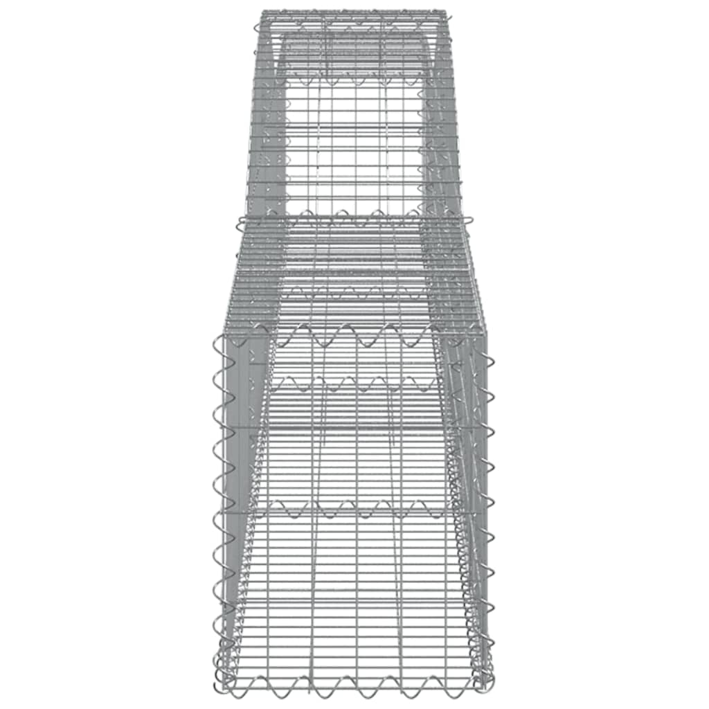 vidaXL 3 db íves horganyzott vas gabion kosár 400x30x40/60 cm