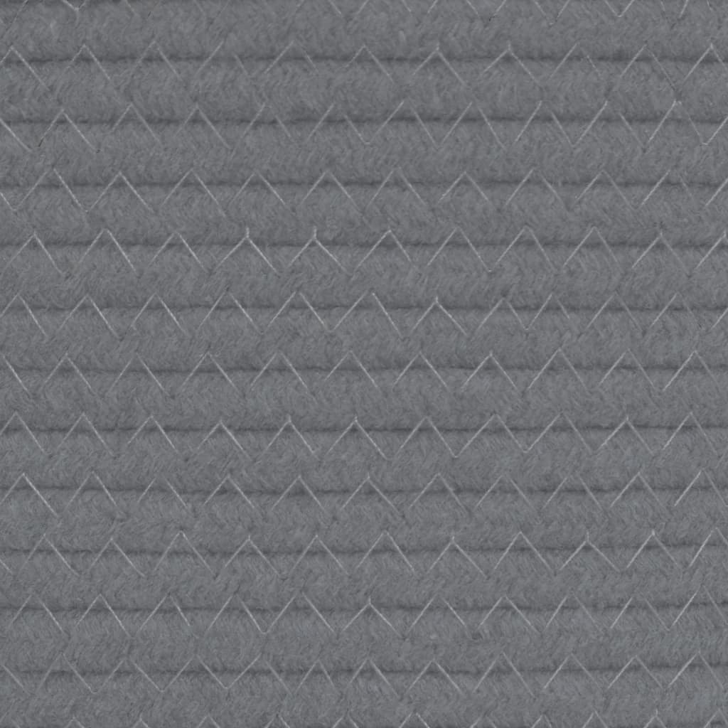 vidaXL 2 db szürke-fehér pamut tárolókosár Ø24 x 18 cm