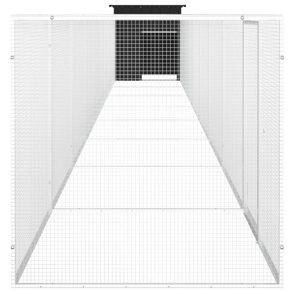 vidaXL antracitszürke horganyzott acél csirkeketrec 900x91x100 cm