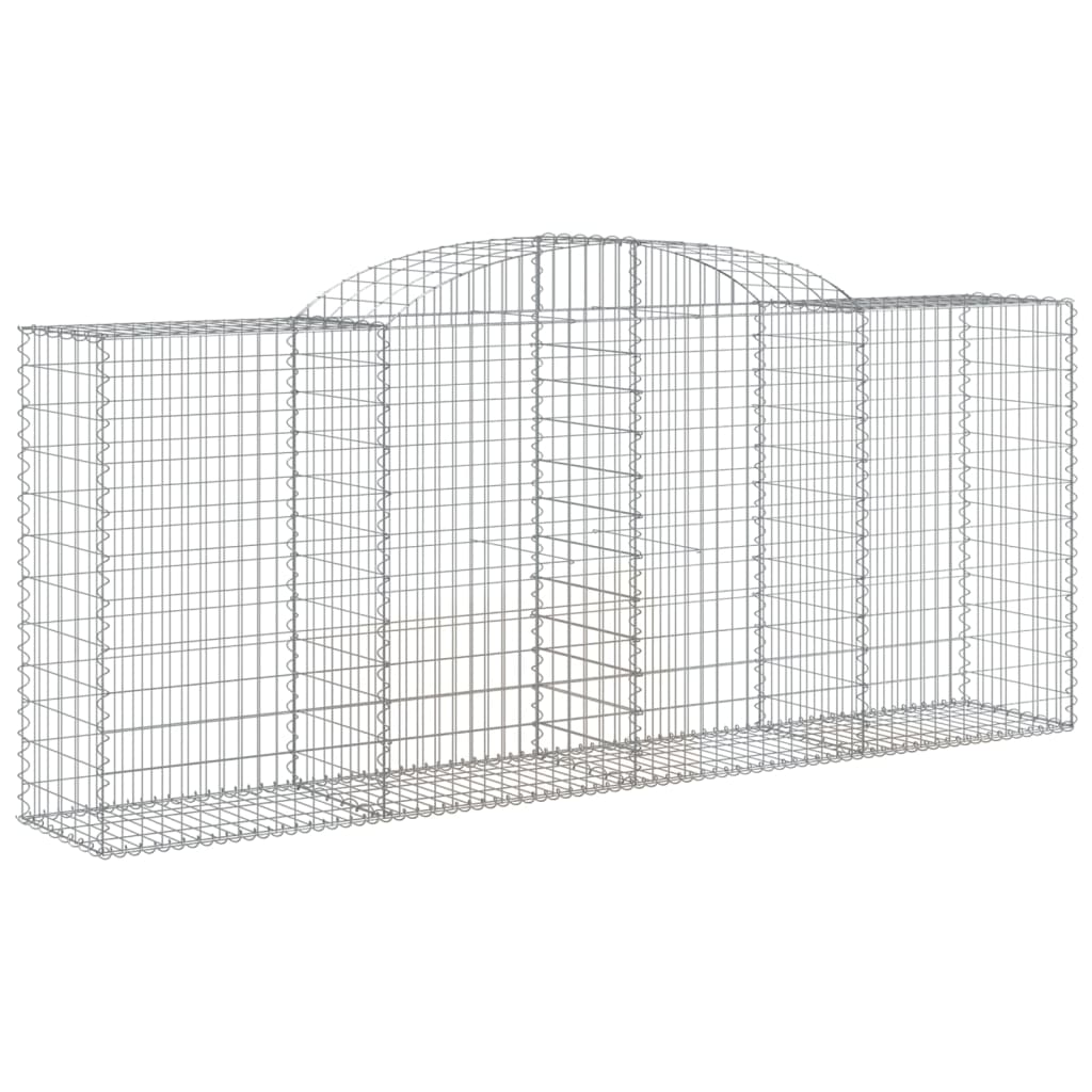 vidaXL 4 db íves horganyzott vas gabion kosár 300x50x120/140 cm