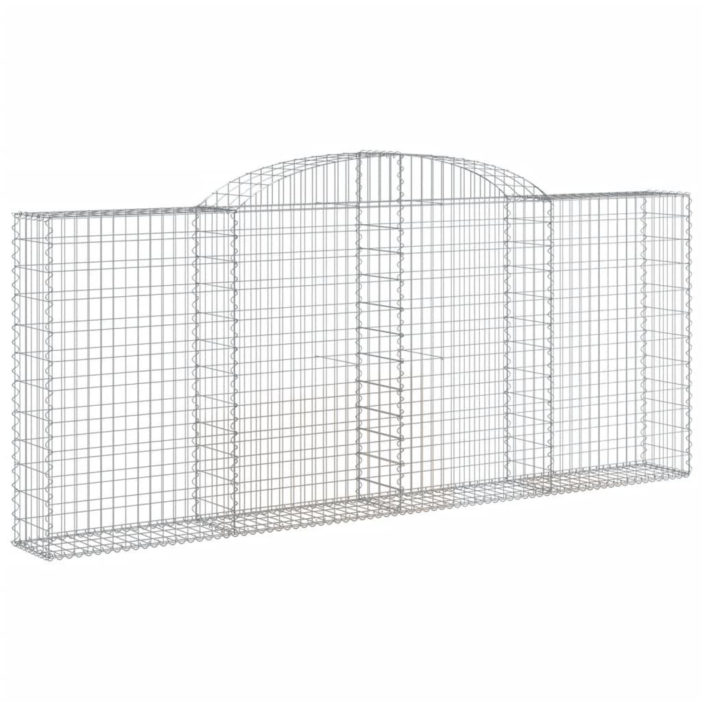 vidaXL 5 db íves horganyzott vas gabion kosár 300x30x120/140 cm