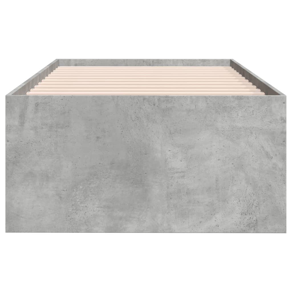 vidaXL betonszürke szerelt fa kanapéágy fiókokkal 100 x 200 cm