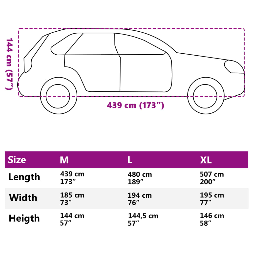 vidaXL ezüstszínű teljes autóhuzat SUV-hoz csatos hevederekkel M